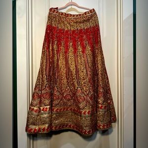 Red and gold Bridal Two piece set lehenga and dupata